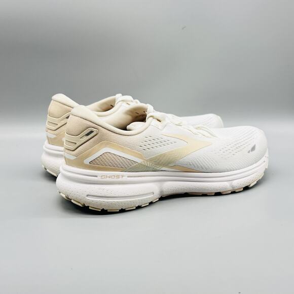 Brooks Shoes Womens 7.5 White Cream Ghost 15 Low Top Running Athletic Sneakers - Picture 8 of 12